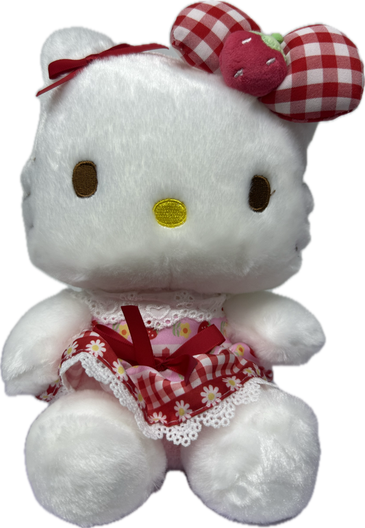 Strawberry Red Plaid Dress Hello Kitty 8" Plush